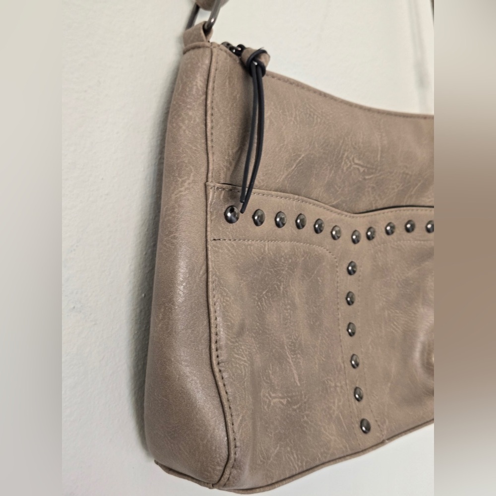 Sam & Hadley Tan Studded Crossbody Bag | Faux Leather | Boho Chic - Picture 6 of 15